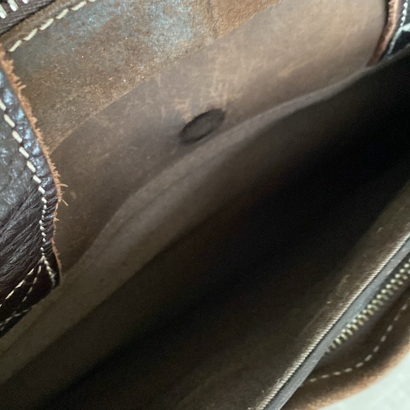 EUC BROWN PELLE STUDIO OILED SUEDE & LEATHER MESSENGER BAG/CARRY-ON - Picture 8 of 15